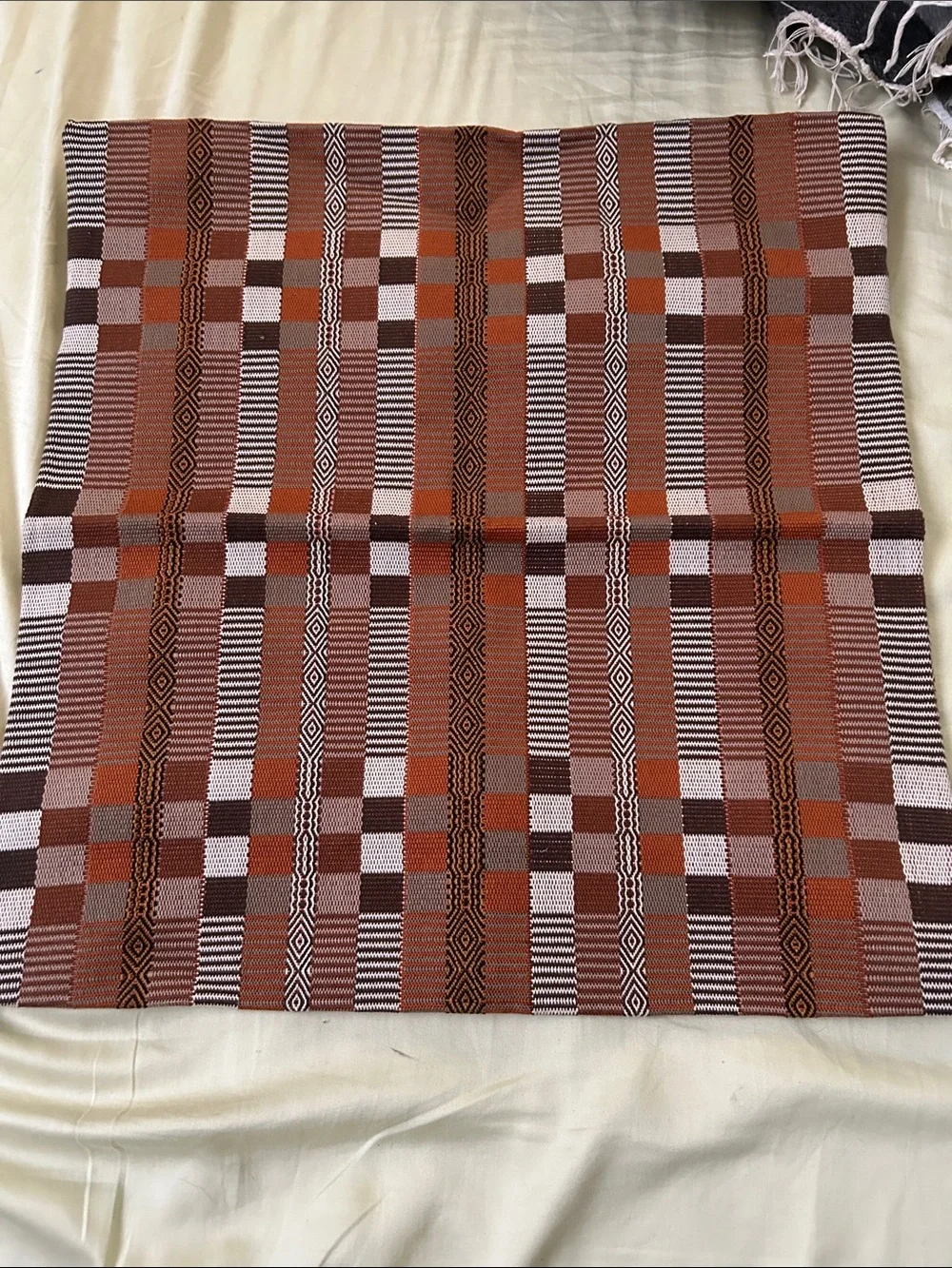 Pillow case Woven Placemat in Rust, Brown & Cream